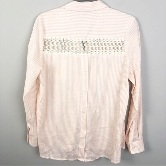 MARC NEW YORK | Orange & White Stripe Button Down Top Women’s Size Small - Picture 2 of 8
